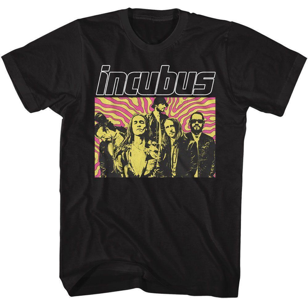 Incubus Swirl Background Black T Shirt